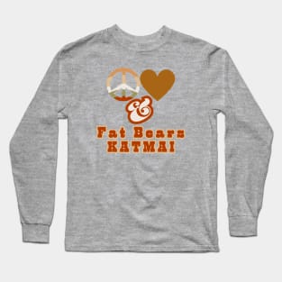 Peace Love & Fat Bears KATMAI - Pacific Northwest Style in Groovy Retro Cedar Colorway Long Sleeve T-Shirt